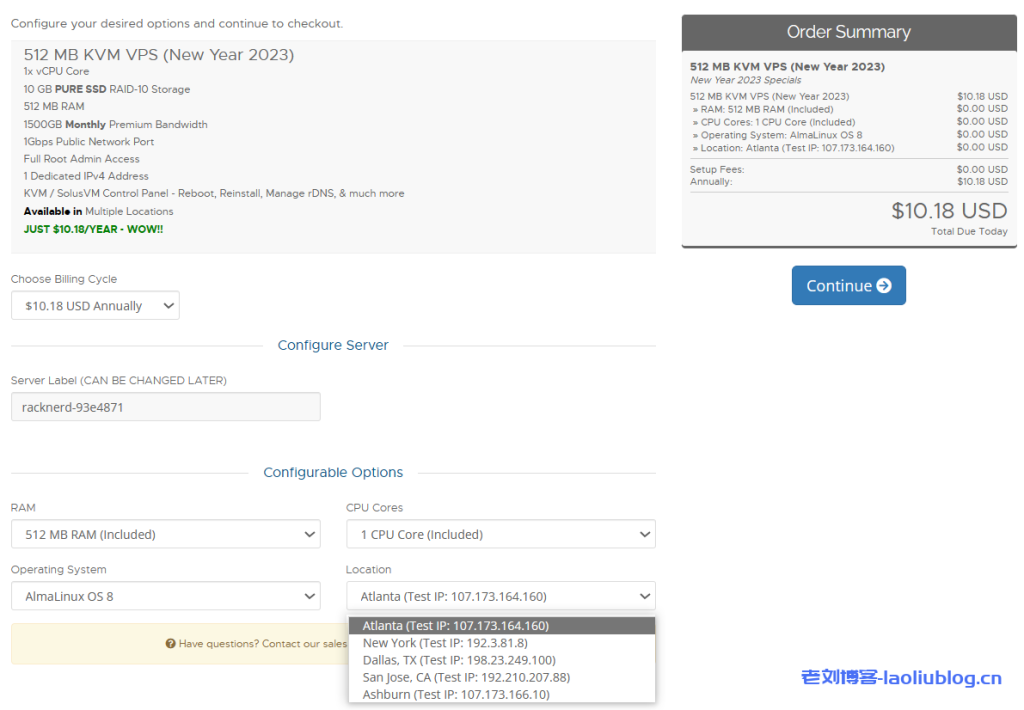 考古啦!RackNerd两款年付10.18美元的美国便宜VPS,续费同价,支持自助换IP
