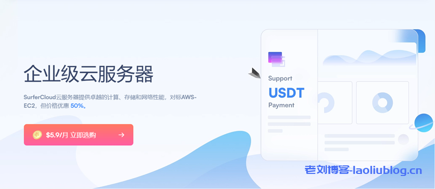 SurferCloud:新用户最高送$100,轻量云VPS全球同价$1/月起,云服务器低至$5.9/月,有Windows系统,可USDT付款